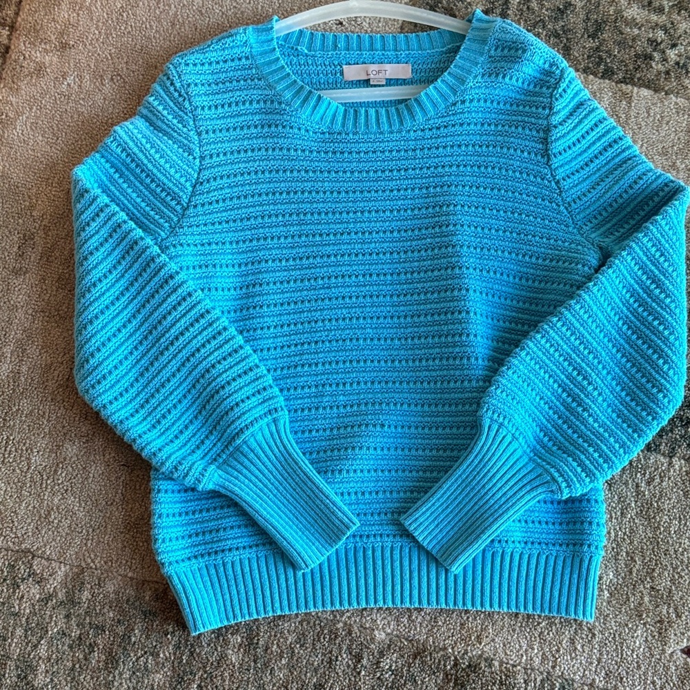 LOFT Vibrant Blue Crew Neck Sweater